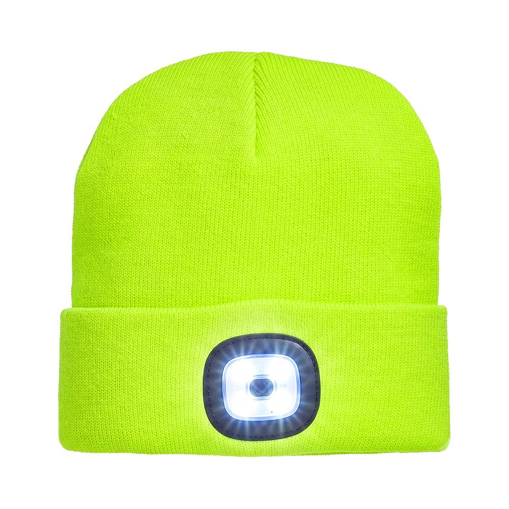 Cappellino in maglia 100% acrilico pesante con luce LED removibile e ricaricabile USB Cappellino in maglia 100% acrilico pesante con luce LED removibile e ricaricabile USB